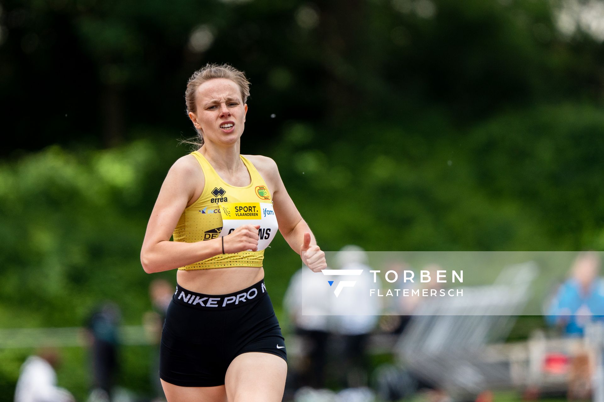 Lisa Geudens (MAC Westhoek) am 28.05.2022 waehrend der World Athletics Continental Tour IFAM Oordegem in Oordegem